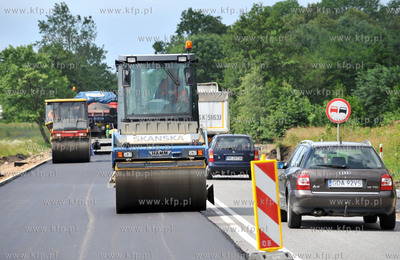 Lezno woj. Pomorskie. Remont drogi krajowej nr 7 pomiedzy...