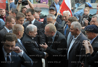 Gdansk, Wrzeszcz. Jaroslaw Kaczynski przyjechal do...