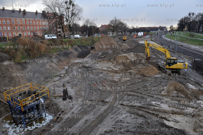Gdansk. Budowa przystanku SKM Gdansk-Srodmiescie. 25.11.2013...