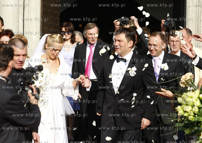 Gdansk. Katedra Oliwska. Slub Dariusza Michalczewskiego...