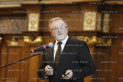 Gdansk. Dwor Artusa. Pozegnanie Andrzeja Golygi - prezesa...