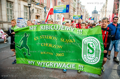 Gdansk. Ul. Dluga. Parad zawodnikow uczestniczacych...