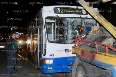 Zderzenie dwoch trolejbusow na ulicy Morskiej w Gdyni,...