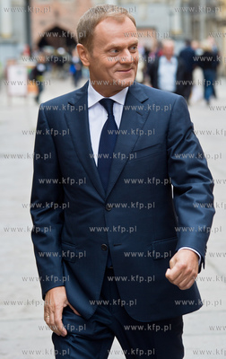 Gdansk. Ulica Dluga. Wizyta premiera Norwegii Jensa...