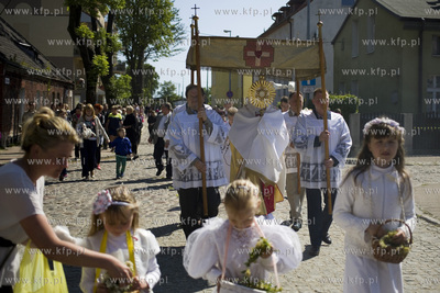 Procesja Bozego Ciala w gdanskiej dzielnicy Letnica....