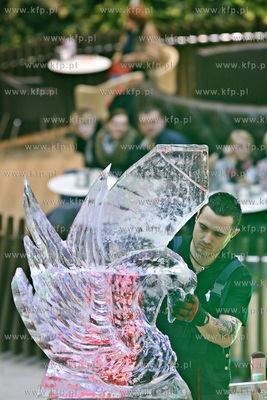 Galeria Przymorze. Pokaz rzeźbienia w lodzie połączony...