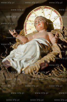 Gdansk. Tradycyjna szopka bozonarodzeniowa w Kosciele...