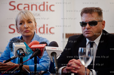 Gdansk. Hotel Scandic. Konferencja prasowa Iwony Wieczorek...