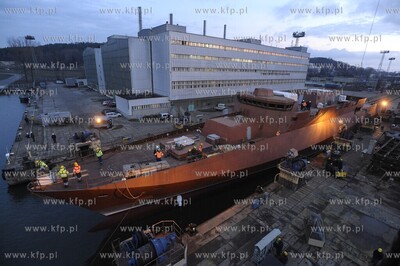 Gdynia Stocznia Marynarki Wojennej Wodowanie techniczne...
