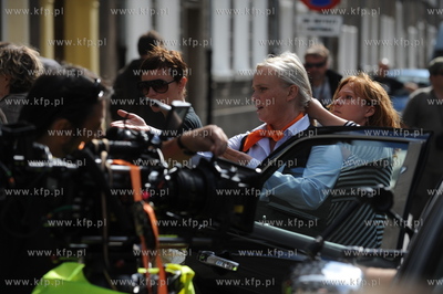 Gdansk, ul. Ogarna. Zdjecia z planu filmu "Milion Dolarow"w...