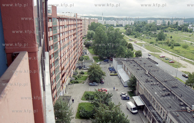Gdansk Przymorze. Widok z falowca  na ul. Obroncow...