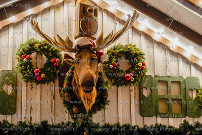 Jarmark Bożonarodzeniowy w Gdańsku. Nz. łoś Lucek...