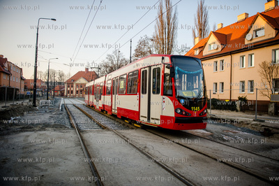 Gdansk. Zmodernizowana linia tramwajowa na Stogi. 
27.12.2014
fot....