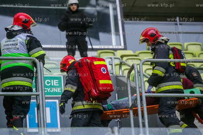 Stadion Energa Gdańsk. Ćwiczenia służb ratowniczych...