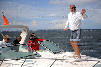 Zatoka Gdanska. Katamaran Gemini 3, na ktorym Roman...