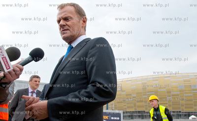 Gdansk. Stadion PGE Arena. Nieoficjalna wizyta premiera...