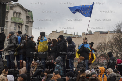 Lwow. Ukraina. Pokojowe demonstracje antyrzadowe na...