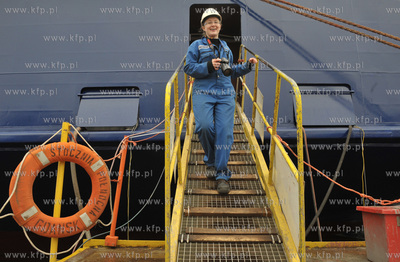 Danuta Walesowa zostala matka chrzestna promu fiordowego...