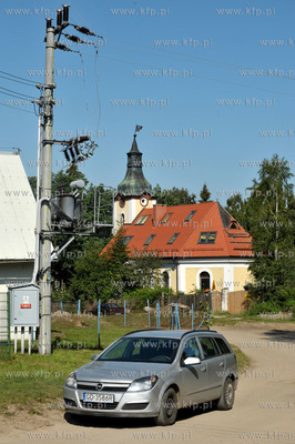 Wies Sulmin na Kaszubach w gminie Zukowo.Dawny kosciol...
