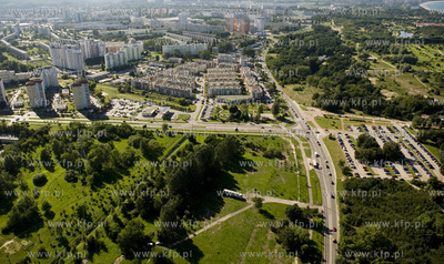 Gdansk Zaspa z lotu ptaka. Al. Jana Pawla II, dawny...