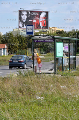 Gdańak Zaspa. Przystanek autobusowy na dawnym pasie...