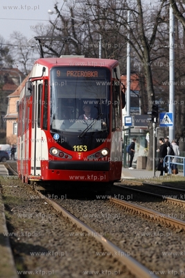 Gdańsk. Tramwaj linii 9 ( Duewag N8C z Dortmundu )...