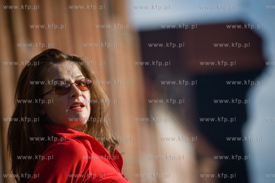 Gdansk. Dlugie Pobrzeze. Aktorka z Gdanska, mieszkajaca...