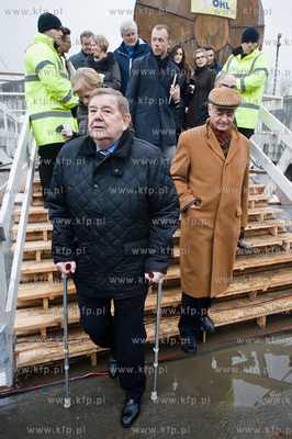 Gdansk. Powstajacy Wezel Marynaki Polskiej. Uroczystosc...