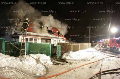 Pozar domu na ulicy Ornitologow 4 w Gdansku - Gorkach...