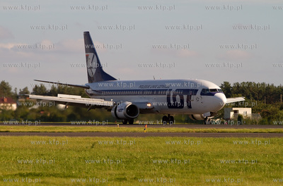 Gdansk,Rebiechowo. Nz. Boeing 737 Polskich Linii Lotniczych...
