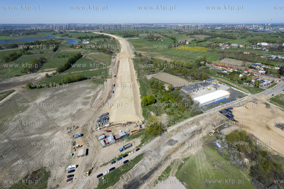 Gdansk. Budowa obwodnicy poludniowej z lotu ptaka....