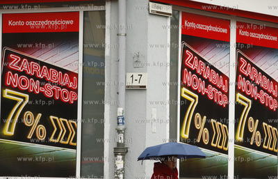 Gdansk. Ul. Rajska. Nz. reklama konta oszczednosciowego...