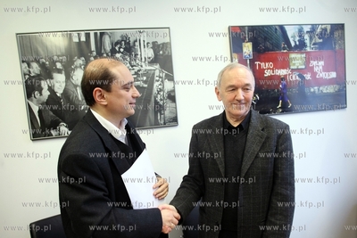 Gdansk. Europejskie Centrum Solidarnosci. Dziennikarz...