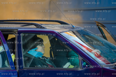 Gdansk. Cwiczenia Strazy Pozarnej na nowo budowanym...