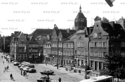 Gdansk, Targ Rybny widziany z balonu unoszcego sie...