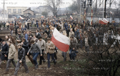 Pochod Solidarnosci ulicami Gdanska Wrzeszcza.
01.05.1982
Fot....