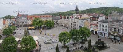 Wejherowo. Rynek starego miasta i okolic - widok z...
