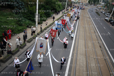 Szczecin. Papieska procesja Bozego Ciala, ulicami Szczecina...