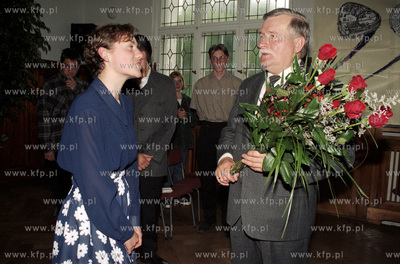 Spotkanie Lecha Walesy z mlodzieza w Gdansku - Oliwie...