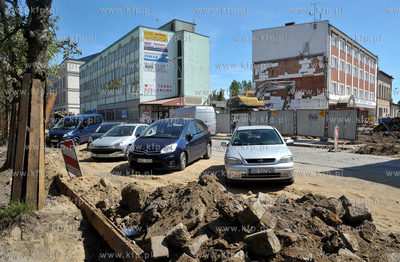 Gdansk. Dolne Miasto. Remont i przebudowa ulicy Lakowej....