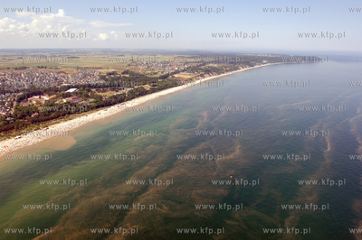 Wladyslawowo- lawice sinic na Baltyku. W oddali przyladek...