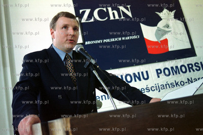 Jacek Kurski Zjazd ZChN Gdansk 07.05.2000 fot. Lukasz...