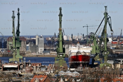 Stocznia Gdansk. Pochylnia B1. Wodowanie promu pasazersko-samochodowego...