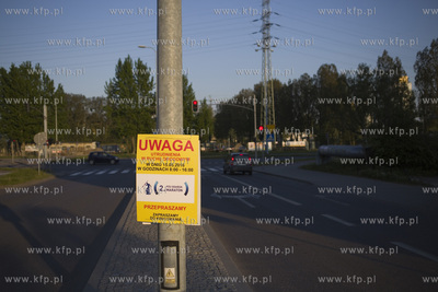 Gdańsk Letnica.Tabliczka z informacją o planowanych...