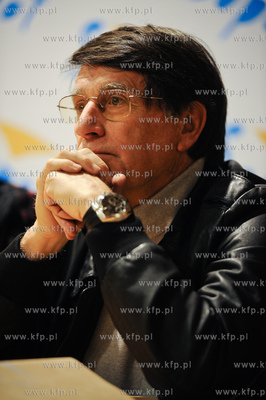 Gdansk. Ergo Arena.Konferencja prasowa Delegacji Miedzynarodowej...