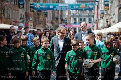 Gdansk. Ulica Dluga. Wizyta Premiera RP Donalda Tuska,...