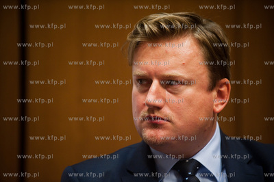 Gdansk. Hotel Radisson Blu. Uroczysta konferencja prasowa,...