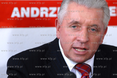Konferencja z udzialem lidera Samoobrony Andrzeja Leppera,...
