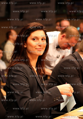 Gdynia, Gala boksu zawodowego. Nz. Przedstawiciel federacji...