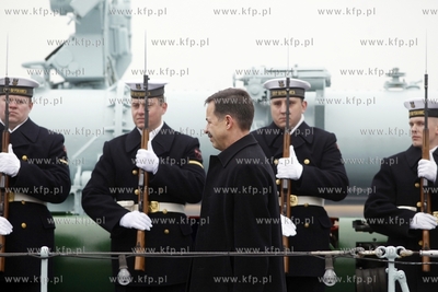 Gdynia. ORP Blyskawica. Wizyta ambasadora Stanow Zjednoczonych...